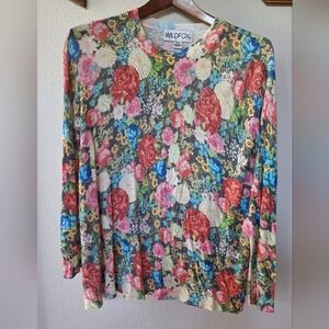 Wildfox Floral Lightweight Oversized Sweater. Womens size XS